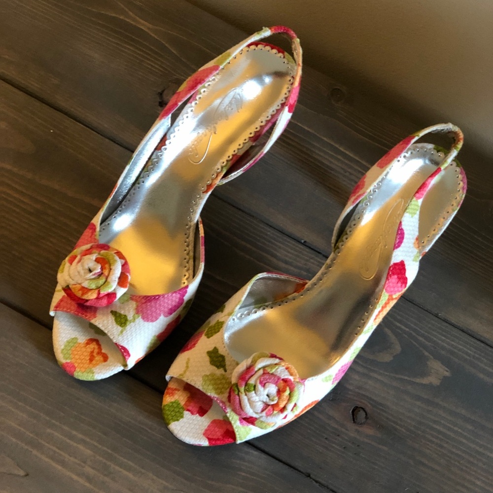 Floral high heels